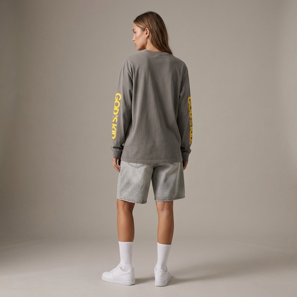 GOD'S KID LONGSLEEVE GREY