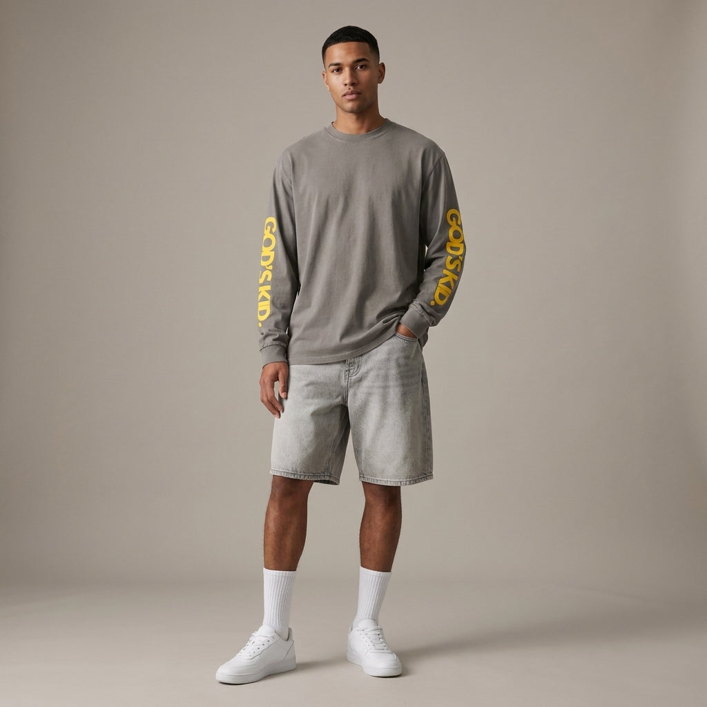 GOD'S KID LONGSLEEVE GREY