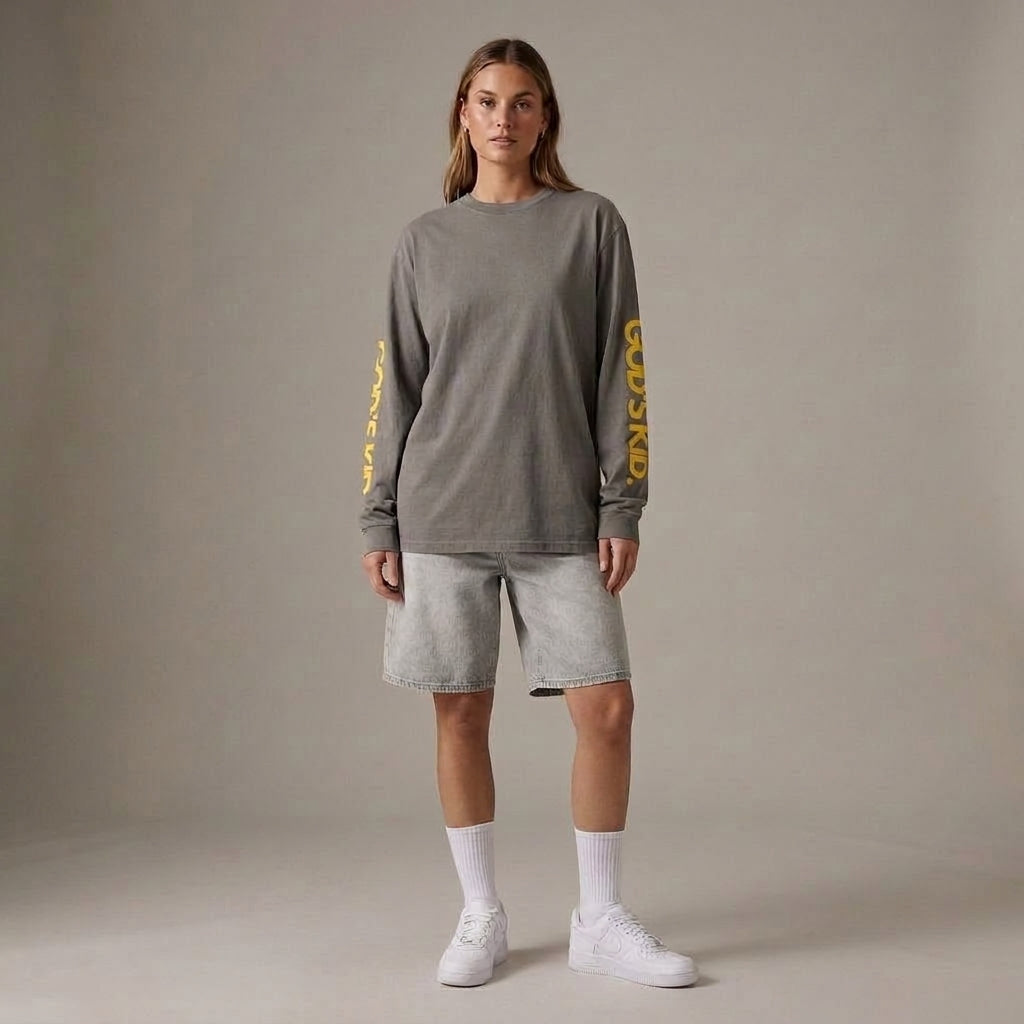 GOD'S KID LONGSLEEVE GREY